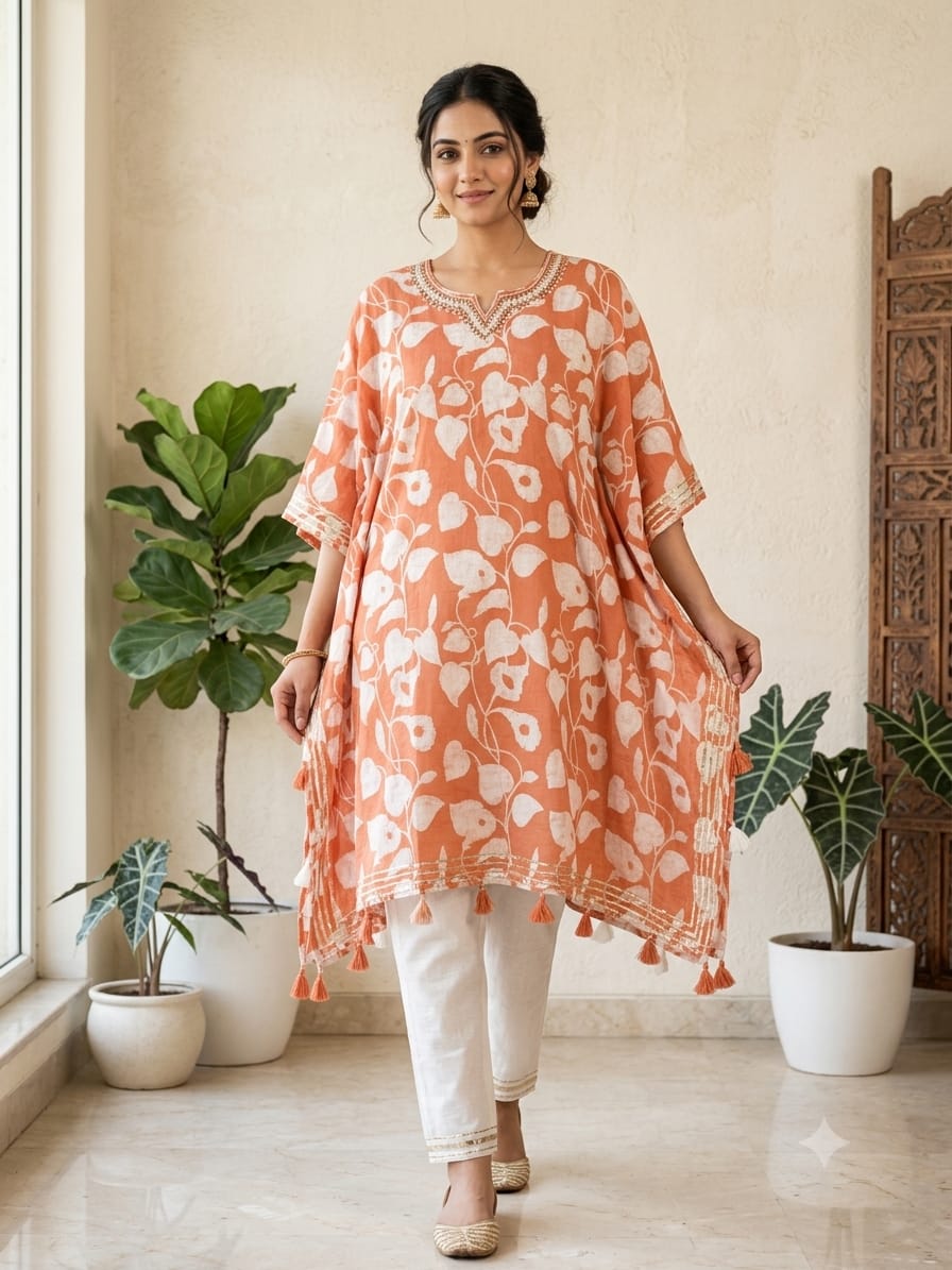 Frock-style suit with pent- dupatta-2ps